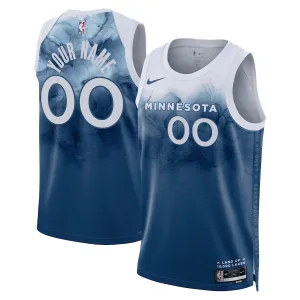 Nike Minnesota Timberwolves Trikot Personalisiert City Edition 23/24 Swingman Blau Für Herren