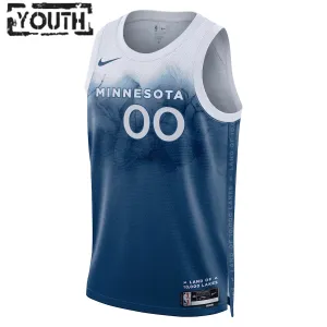 Nike Minnesota Timberwolves Trikot Personalisiert City Edition 23/24 Swingman Blau Für Kinder