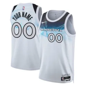 Nike Minnesota Timberwolves Trikot Personalisiert City Edition 24/25 Swingman Weiß Für Herren