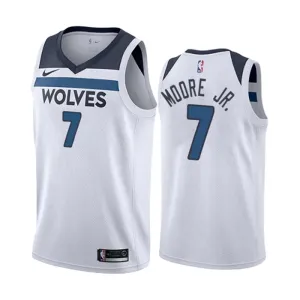 Nike Minnesota Timberwolves Wendell Moore JR 7 Trikot Association Edition Swingman Weiß Für Herren