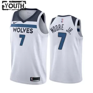 Nike Minnesota Timberwolves Wendell Moore JR 7 Trikot Association Edition Swingman Weiß Für Kinder