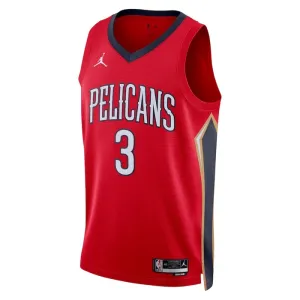 Jordan New Orleans Pelicans CJ Mccollum 3 Trikot Statement Edition Swingman Rot Für Herren
