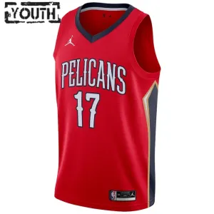Jordan New Orleans Pelicans jonas valanciunas 17 Trikot Statement Edition Swingman Rot Für Kinder