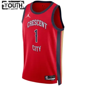 Jordan New Orleans Pelicans Zion Williamson Trikot Statement Edition 23/24 Swingman Rot Für Kinder