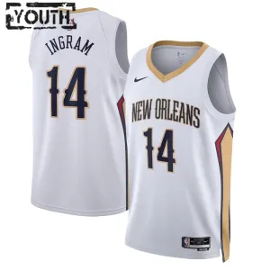 Nike New Orleans Pelicans Brandon Ingram 14 Trikot Association Edition Swingman Weiß Für Kinder