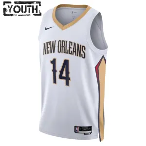 Nike New Orleans Pelicans Brandon Ingram 14 Trikot Association Edition Swingman Weiß Für Kinder