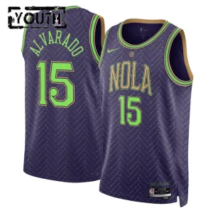 Nike New Orleans Pelicans Jose Alvarado Trikot City Edition 24/25 Swingman Lila Für Kinder