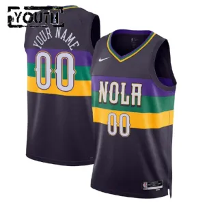 Nike New Orleans Pelicans Trikot Personalisiert City Edition 22/23 Swingman Schwarz Für Kinder