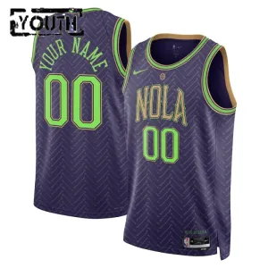 Nike New Orleans Pelicans Trikot Personalisiert City Edition 24/25 Swingman Lila Für Kinder