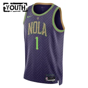 Nike New Orleans Pelicans Zion Williamson Trikot City Edition 24/25 Swingman Lila Für Kinder