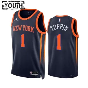 Jordan New York Knicks Obi Toppin 1 Trikot Statement Edition Swingman Navy Für Kinder Jordan New York Knicks Obi Toppin 1 Trikot Statement Edition Swingman Navy Für Kinder