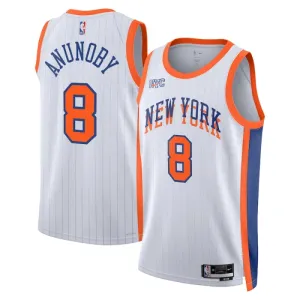 Nike New York Knicks Og Anunoby Trikot City Edition 24/25 Swingman Weiß Für Herren