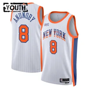Nike New York Knicks Og Anunoby Trikot City Edition 24/25 Swingman Weiß Für Kinder