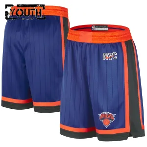 Nike New York Knicks Shorts City Edition 23/24 Swingman Blau Für Kinder