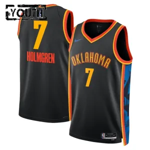 Nike Oklahoma City Thunder Chet Holmgren Trikot City Edition 24/25 Swingman Schwarz Für Kinder