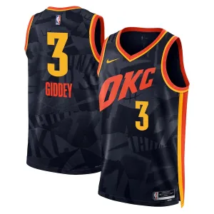 Nike Oklahoma City Thunder Josh Giddey Trikot City Edition 23/24 Swingman Schwarz Für Herren