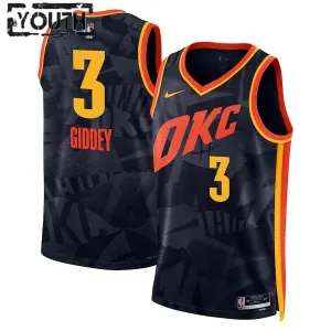 Nike Oklahoma City Thunder Josh Giddey Trikot City Edition 23/24 Swingman Schwarz Für Kinder