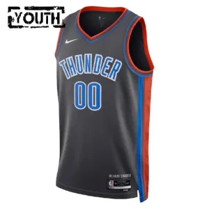 Nike Oklahoma City Thunder Trikot Personalisiert City Edition 22/23 Swingman Schwarz Für Kinder