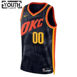 Nike Oklahoma City Thunder Trikot Personalisiert City Edition 23/24 Swingman Navy Für Kinder