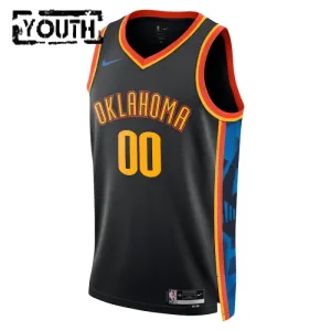Nike Oklahoma City Thunder Trikot Personalisiert City Edition 24/25 Swingman Schwarz Für Kinder