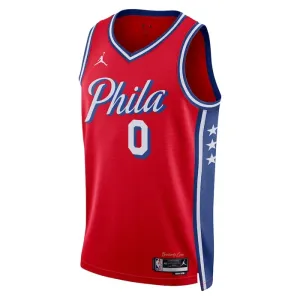 Jordan Philadelphia 76ers Tyrese Maxey 0 Trikot Statement Edition Swingman Rot Für Herren