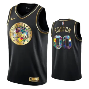 Nike Philadelphia 76ers Diamond Edition Trikot Personalisiert Swingman Schwarz Für Herren
