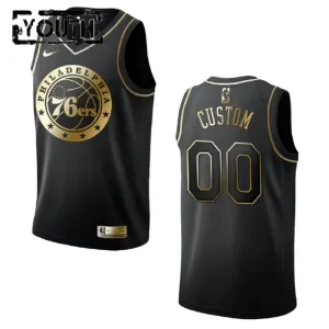 Nike Philadelphia 76ers Golden Edition Trikot Personalisiert Swingman Schwarz Für Kinder