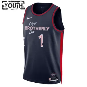 Nike Philadelphia 76ers James Harden Trikot City Edition 23/24 Swingman Navy Für Kinder