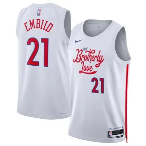 Nike Philadelphia 76ers Joel Embiid 21 Trikot City Edition 22/23 Swingman Weiß Für Herren
