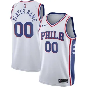 Nike Philadelphia 76ers Trikot Personalisiert Association Edition Swingman Weiß Für Herren