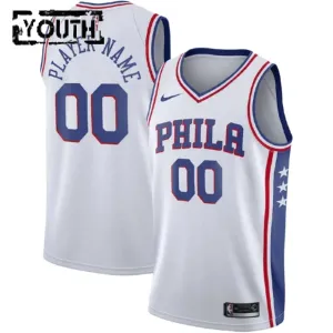 Nike Philadelphia 76ers Trikot Personalisiert Association Edition Swingman Weiß Für Kinder