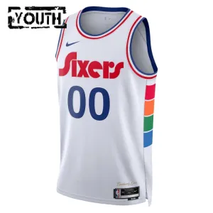 Nike Philadelphia 76ers Trikot Personalisiert City Edition 24/25 Swingman Weiß Für Kinder
