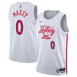 Nike Philadelphia 76ers Tyrese Maxey 0 Trikot City Edition 22/23 Swingman Weiß Für Herren