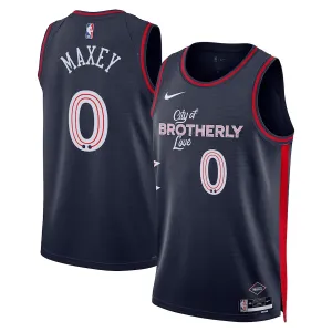 Nike Philadelphia 76ers Tyrese Maxey Trikot City Edition 23/24 Swingman Navy Für Herren