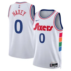 Nike Philadelphia 76ers Tyrese Maxey Trikot City Edition 24/25 Swingman Weiß Für Herren