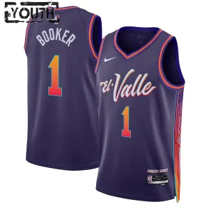 Nike Phoenix Suns Devin Booker Trikot City Edition 23/24 Swingman Lila Für Kinder