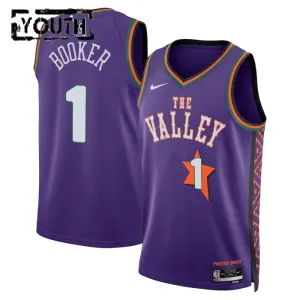 Nike Phoenix Suns Devin Booker Trikot City Edition 24/25 Swingman Lila Für Kinder