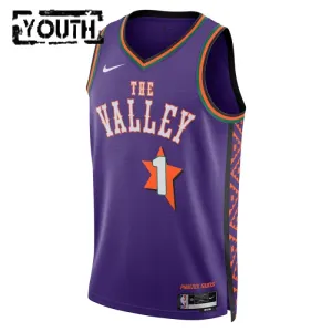 Nike Phoenix Suns Devin Booker Trikot City Edition 24/25 Swingman Lila Für Kinder