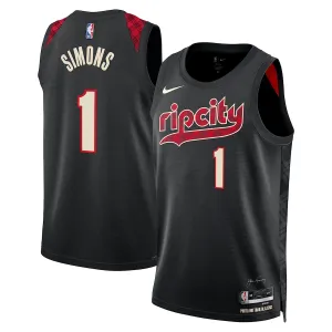 Nike Portland Trail Blazers Anfernee Simons Trikot City Edition 23/24 Swingman Schwarz Für Herren