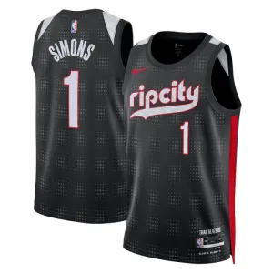 Nike Portland Trail Blazers Anfernee Simons Trikot City Edition 24/25 Swingman Schwarz Für Herren Nike Portland Trail Blazers Anfernee Simons Trikot City Edition 24/25 Swingman Schwarz Für Herren