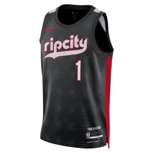 Nike Portland Trail Blazers Anfernee Simons Trikot City Edition 24/25 Swingman Schwarz Für Herren