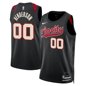 Nike Portland Trail Blazers Scoot Henderson Trikot City Edition 23/24 Swingman Schwarz Für Herren