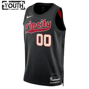 Nike Portland Trail Blazers Scoot Henderson Trikot City Edition 23/24 Swingman Schwarz Für Kinder