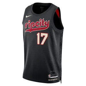 Nike Portland Trail Blazers Shaedon Sharpe Trikot City Edition 23/24 Swingman Schwarz Für Herren