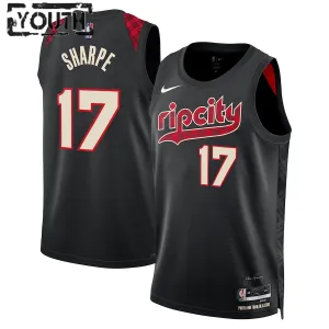 Nike Portland Trail Blazers Shaedon Sharpe Trikot City Edition 23/24 Swingman Schwarz Für Kinder