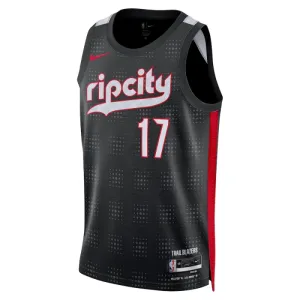 Nike Portland Trail Blazers Shaedon Sharpe Trikot City Edition 24/25 Swingman Schwarz Für Herren
