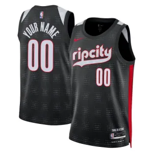 Nike Portland Trail Blazers Trikot Personalisiert City Edition 24/25 Swingman Schwarz Für Herren