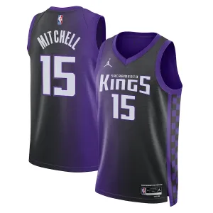 Jordan Sacramento Kings Davion Mitchell Trikot Statement Edition 23/24 Swingman Lila Für Herren