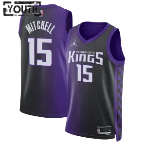 Jordan Sacramento Kings Davion Mitchell Trikot Statement Edition 23/24 Swingman Lila Für Kinder