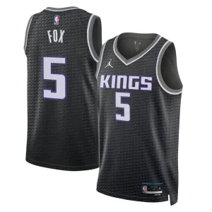 Jordan Sacramento Kings De Aaron Fox 5 Trikot Statement Edition Swingman Schwarz Für Herren